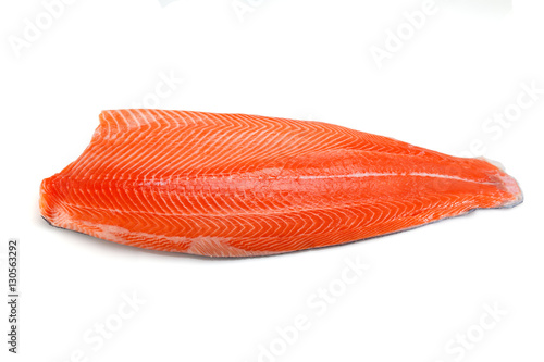 Fresh salmon fillet isolated on white backgrund