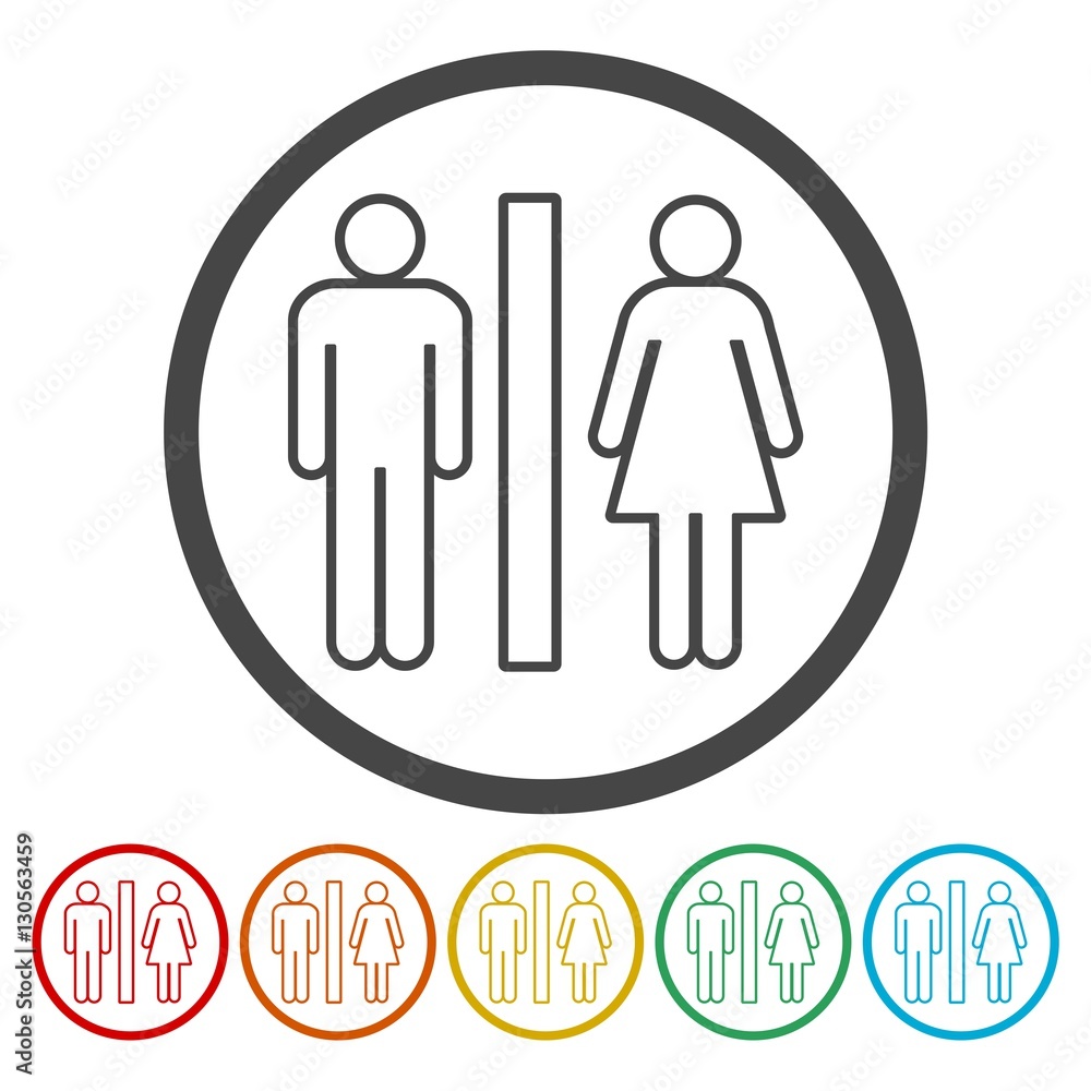 Toilets icons set Toilets icons set