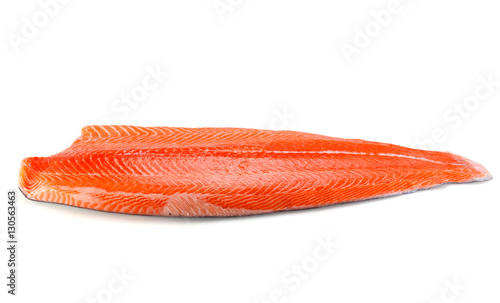 Fresh salmon fillet isolated on white background