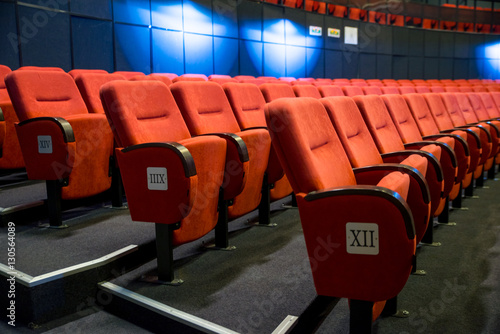 Red theater seats 13. row