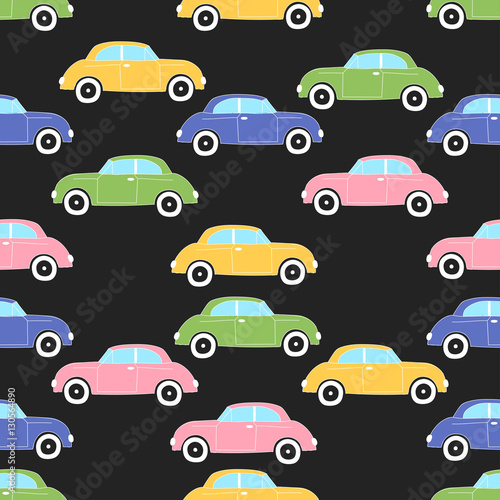 Fototapeta Naklejka Na Ścianę i Meble -  Color background with cars. Pattern with automobile. 