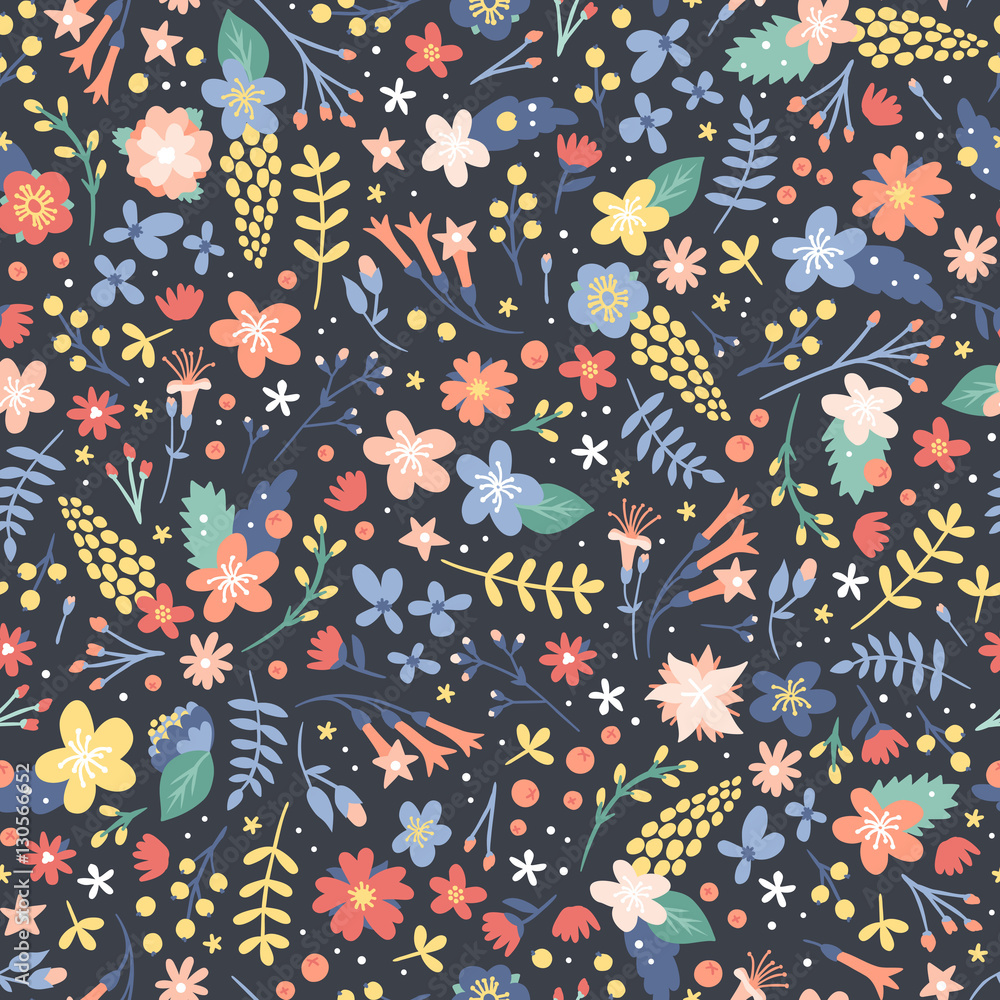 Hand drawn flower seamless pattern vector. Hand drawn flower seamless pattern vector.
