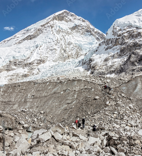 View on the Khumbu Glacier near Everest Base Camp - Nepal, Himalayas photo