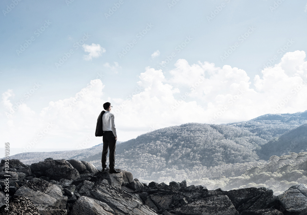 Fototapeta premium Achieving top of success