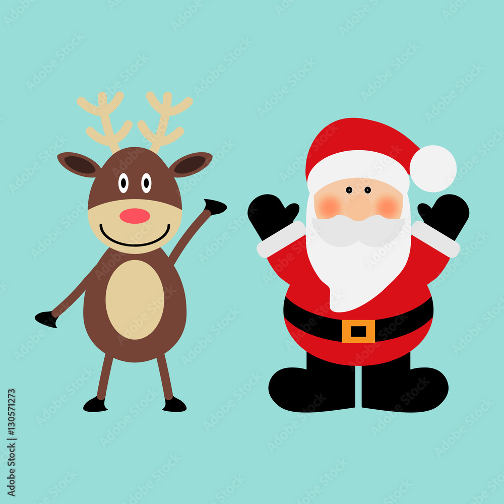 Vector illustration of a Santa Claus and deer Vector illustration of a Santa Claus and deer