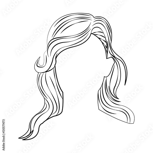 Woman hair icon. Girl female avatar person people and human theme. Isolated design. Vector illustration