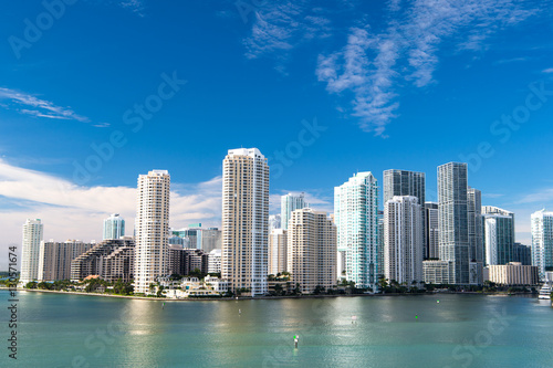 Miami, Seascape with skyscrapers in Bayside