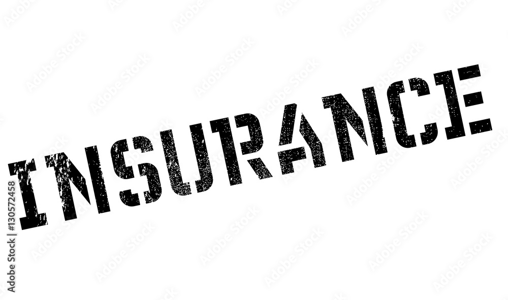 Insurance stamp. Grunge design with dust scratches. Effects can be easily removed for a clean, crisp look. Color is easily changed.
