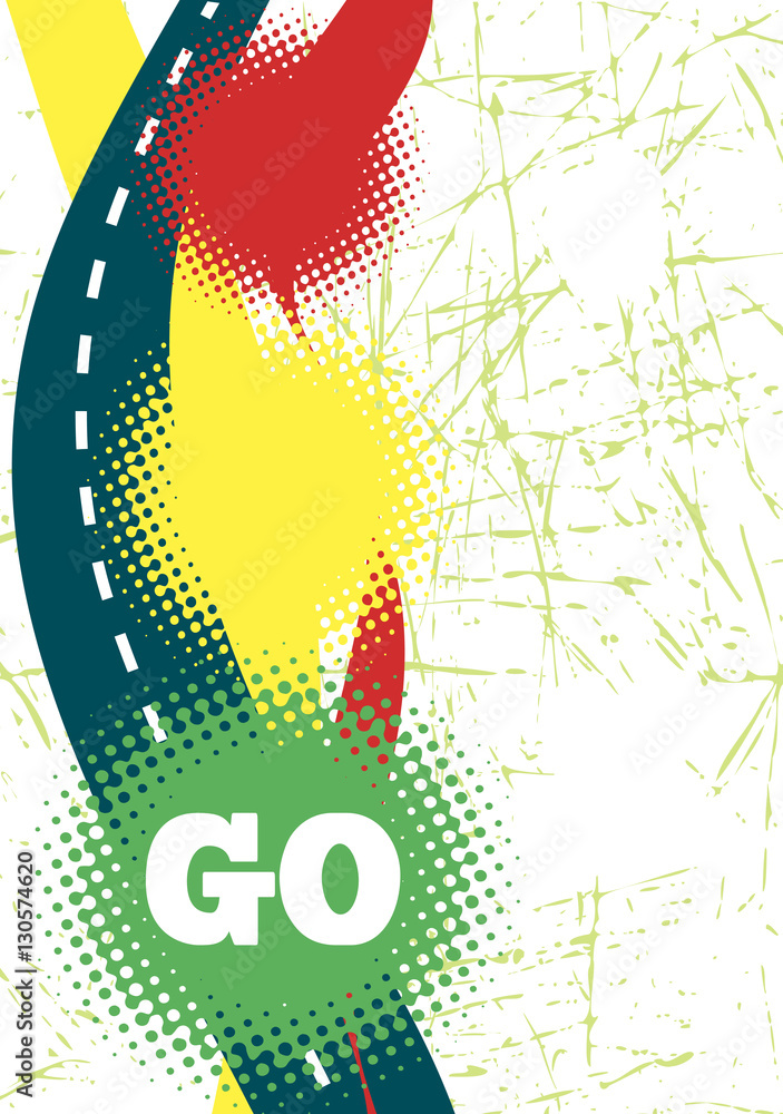 Abstract poster with traffic lights