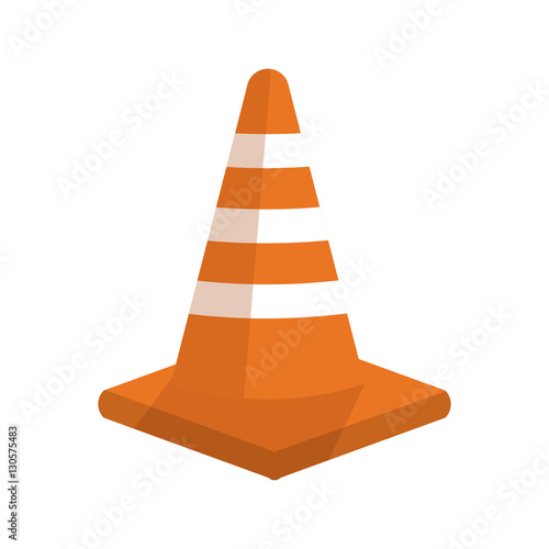 Traffic cone icon. Road sign street information and way theme. Isolated design. Vector illustration