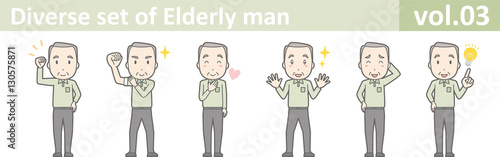 Diverse set of elderly man , EPS10 vector format vol.03