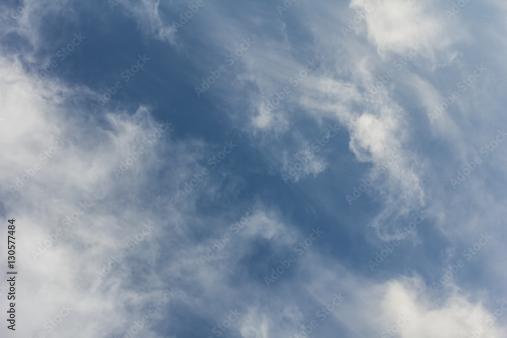 blue sky with tiny clouds