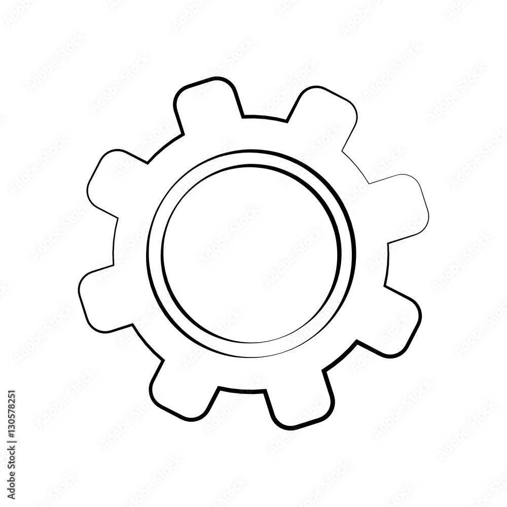 Isolated gear draw icon vector illustration graphic design