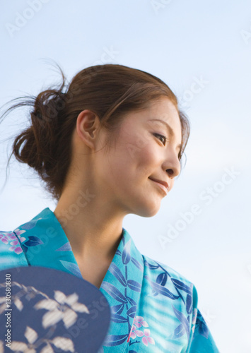 Young woman in yukata