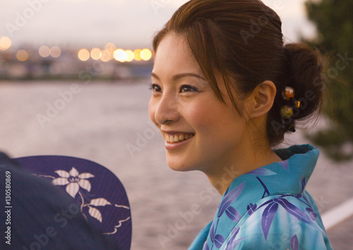 Young woman in yukata photo