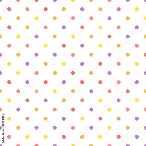 Seamless polka dot colorful pastel color pattern
