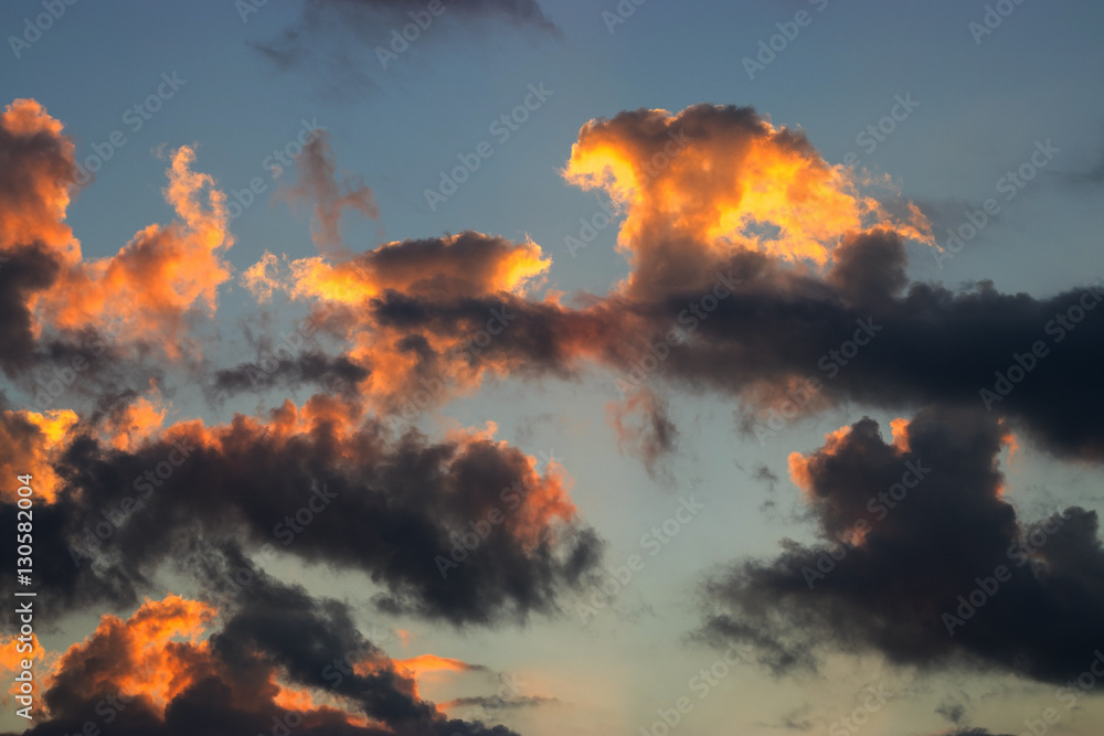 colorful sunset with clouds