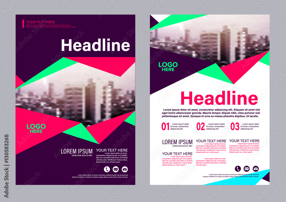Fototapeta premium Modern Brochure Layout design template. Annual Report Flyer Leaflet cover Presentation background. illustration vector in A4 size