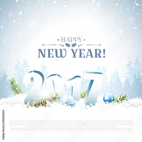 New Year 2017 greeting card