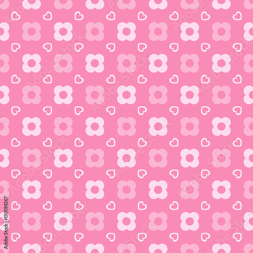 Seamless flower love pattern. Seamless vector background.