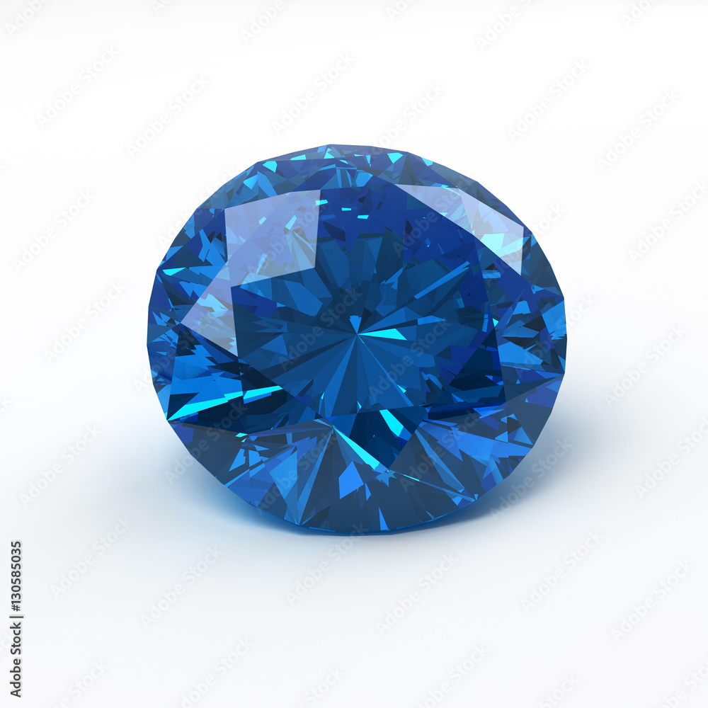 Blue diamond isolated on white background 3d Blue diamond isolated on white background 3d