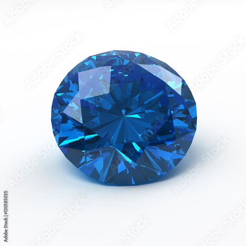 Blue diamond isolated on white background 3d