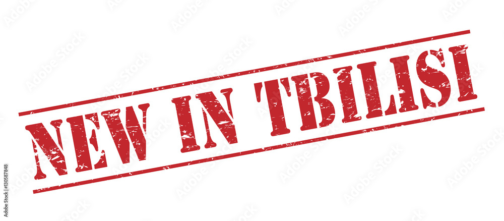new in tbilisi red stamp on white background new in tbilisi red stamp on white background