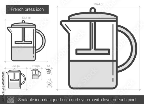 French press line icon.
