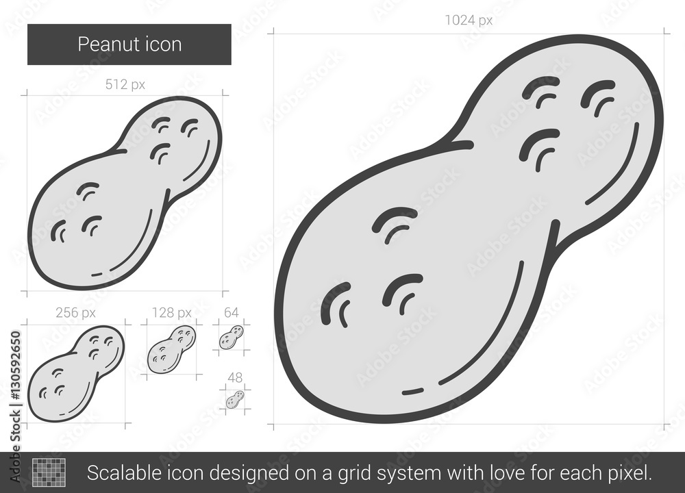 Peanut line icon. Peanut line icon.