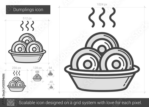 Dumplings line icon.