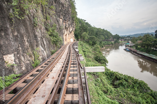 Railway bridge over the River Kwai of Kanchanaburi, Thailand