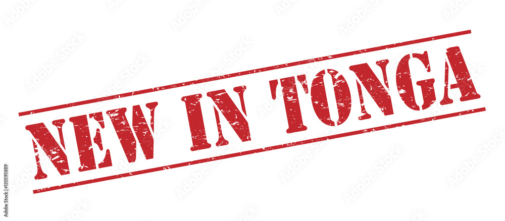 new in tonga red stamp on white background new in tonga red stamp on white background