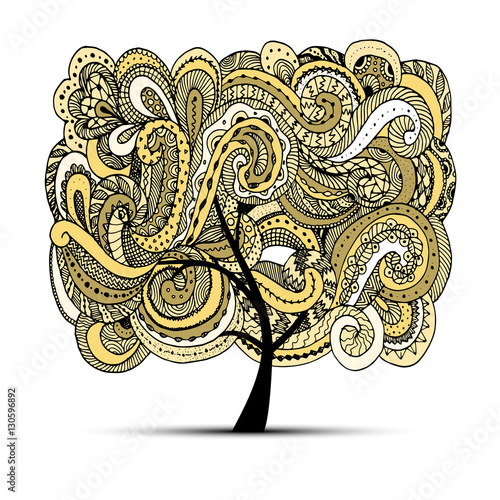 Abstract wavy tree for your design