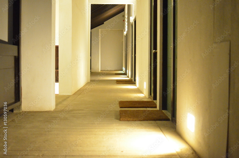 Beautiful Corridor illuminated with lights Beautiful Corridor illuminated with lights