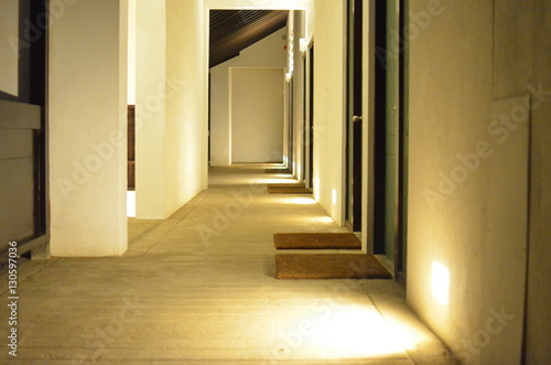 Beautiful Corridor illuminated with lights