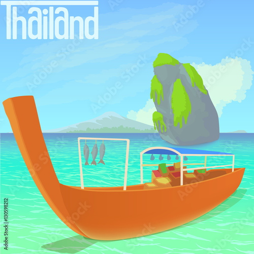 Thailand beach concept. Cartoon illustration of Thailand beach vector concept for web