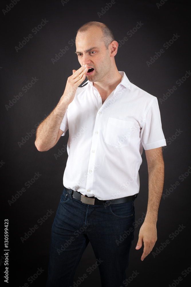 Handsome Man doing different expressions in different sets of clothes: yawn Handsome Man doing different expressions in different sets of clothes: yawn