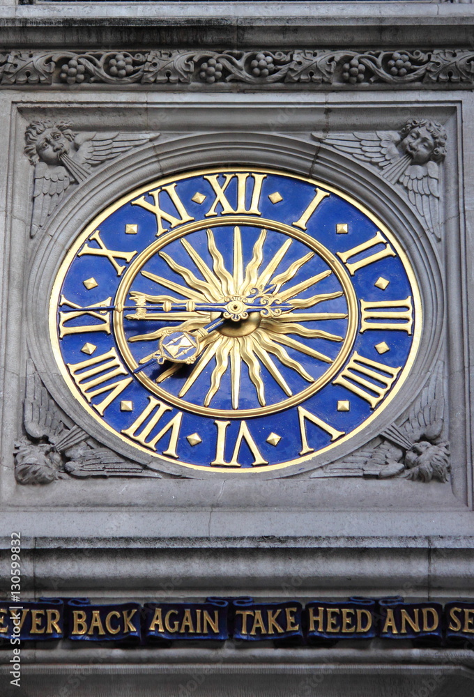 Liberty clock in London, UK