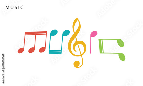 music graphics with music notes photo