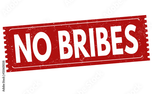 No bribes sign or stamp
