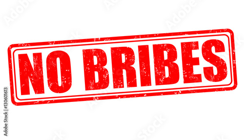 No bribes sign or stamp
