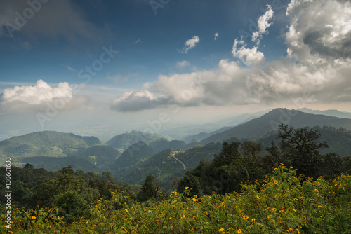 View of moutain in the north of Thailand. Doi Angkhang, Chiangmai,Thailand. 