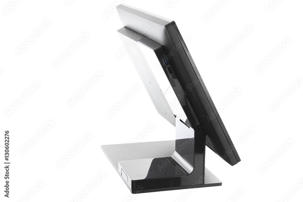 Point Of Sale System with Screen Monitor On White Background Point Of Sale System with Screen Monitor On White Background