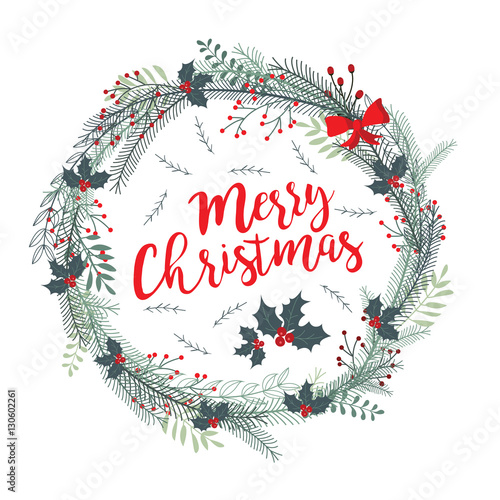 wreath merry christmas cold
