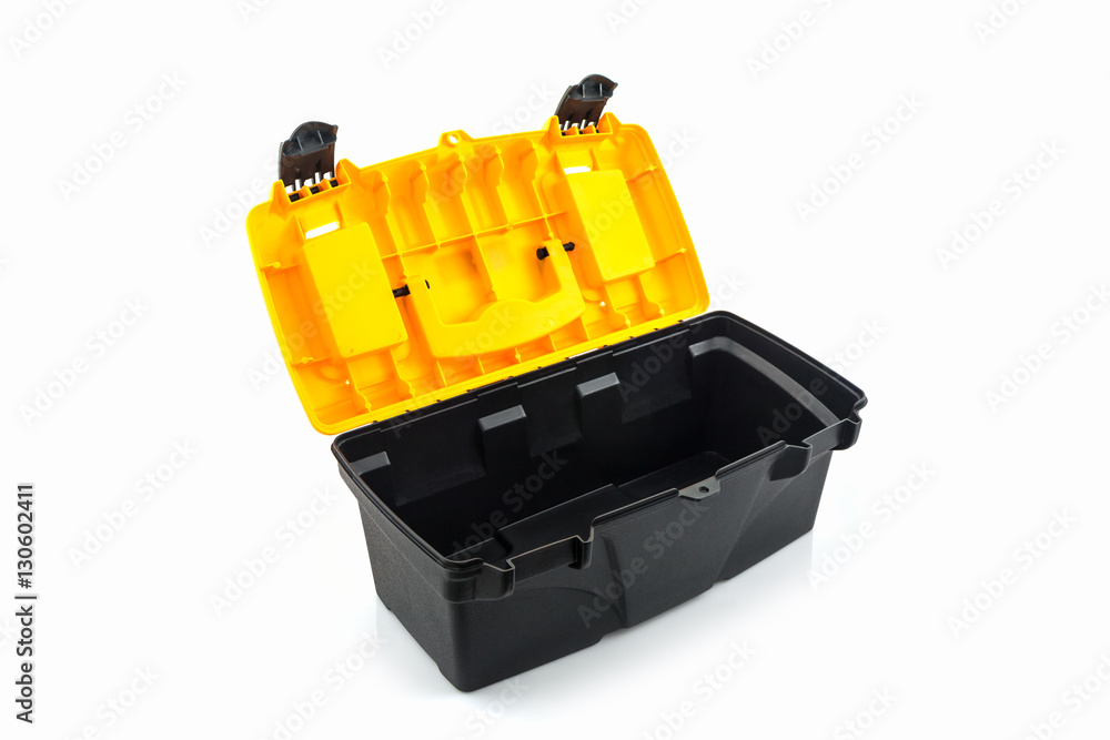 Yellow tool box, Plastic tool box. Yellow tool box, Plastic tool box.
