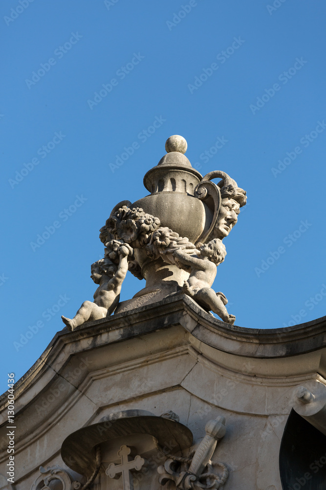  View of the old Horse Well at the Kapitelplatz Square in Salzburg,  Austria.