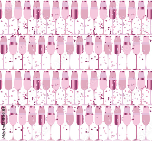 elegant light seamless pattern with sparkling wine glasses. cele