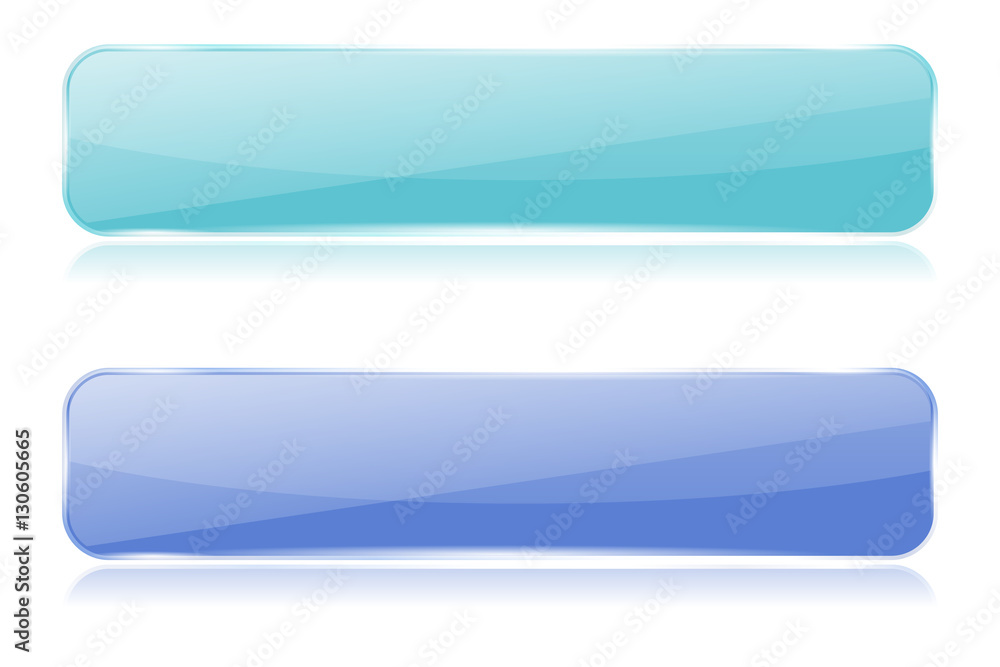 Buttons. Glass blue web elements Buttons. Glass blue web elements