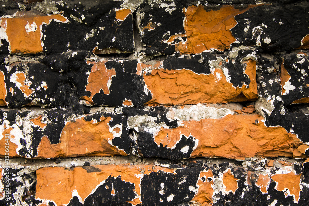 Fototapeta premium Old painted Brick wall texture background