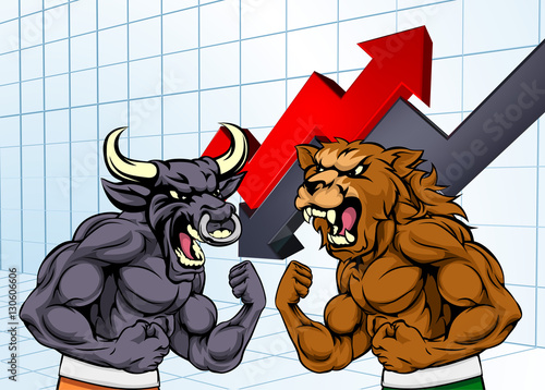 Bears Versus Bulls Stock Market Concept